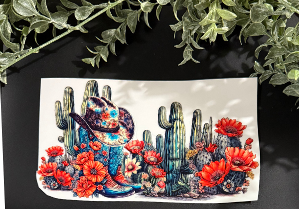 Tumbler Decal - Cactus and Boots