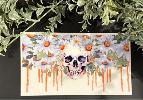 Tumbler Decal - Daisy Skull