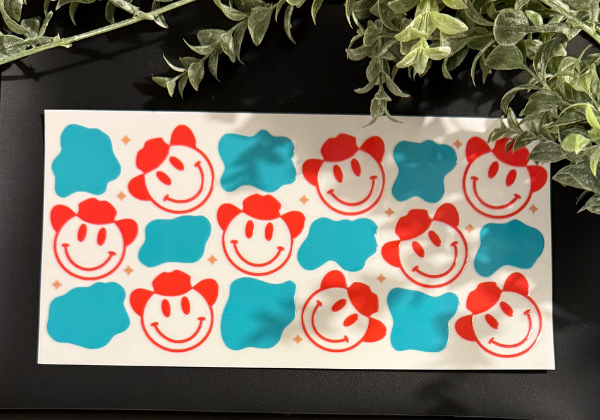 Tumbler Decal - Cowboy Smiley Faces