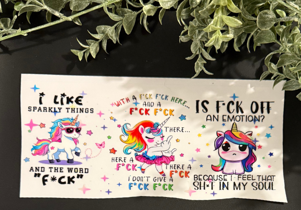 Tumbler Decal - Unicorn Design 1