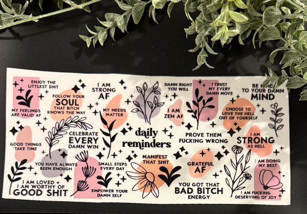 Tumbler Decal - Daily Reminders (Sweary)