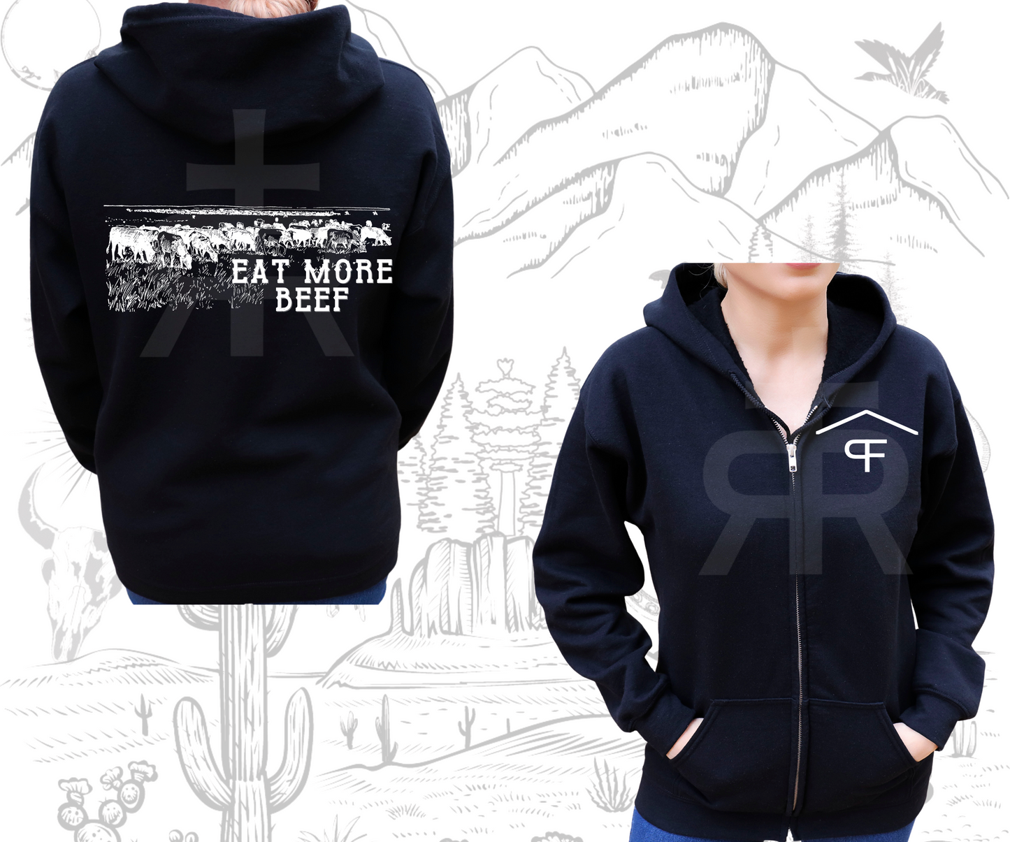 Eat More Beef - Long Ways - Zip Up