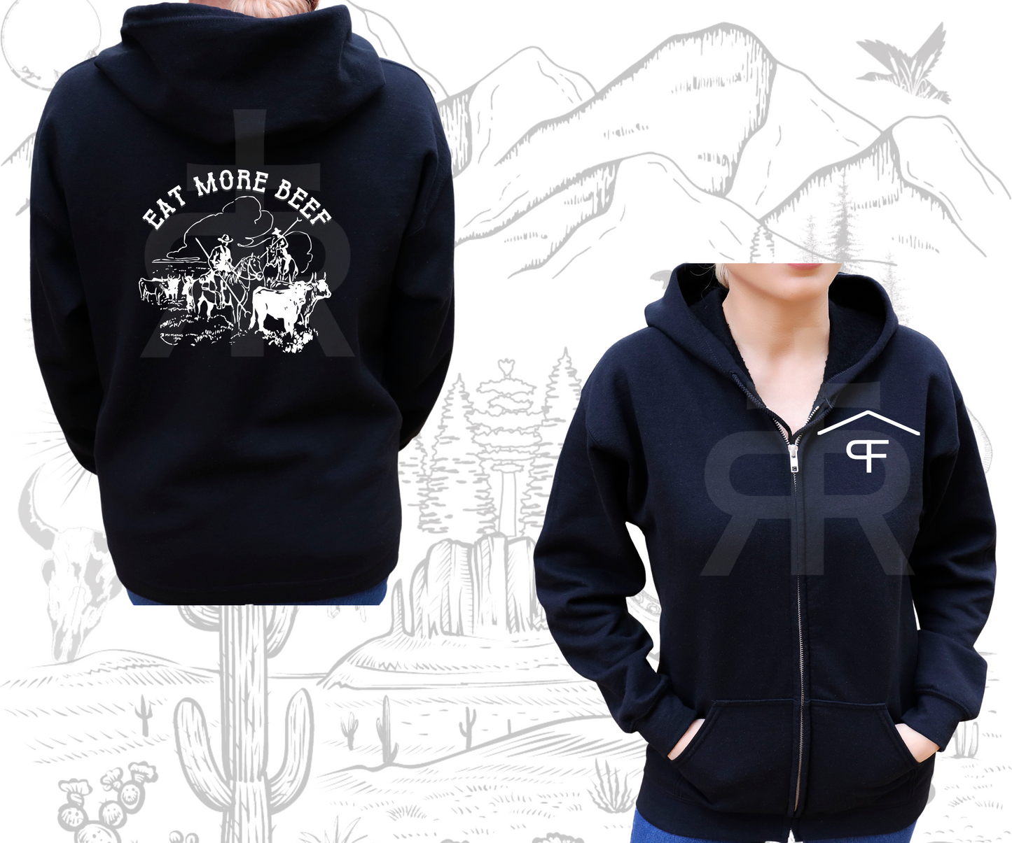 Eat More Beef - Curved - Zip Up