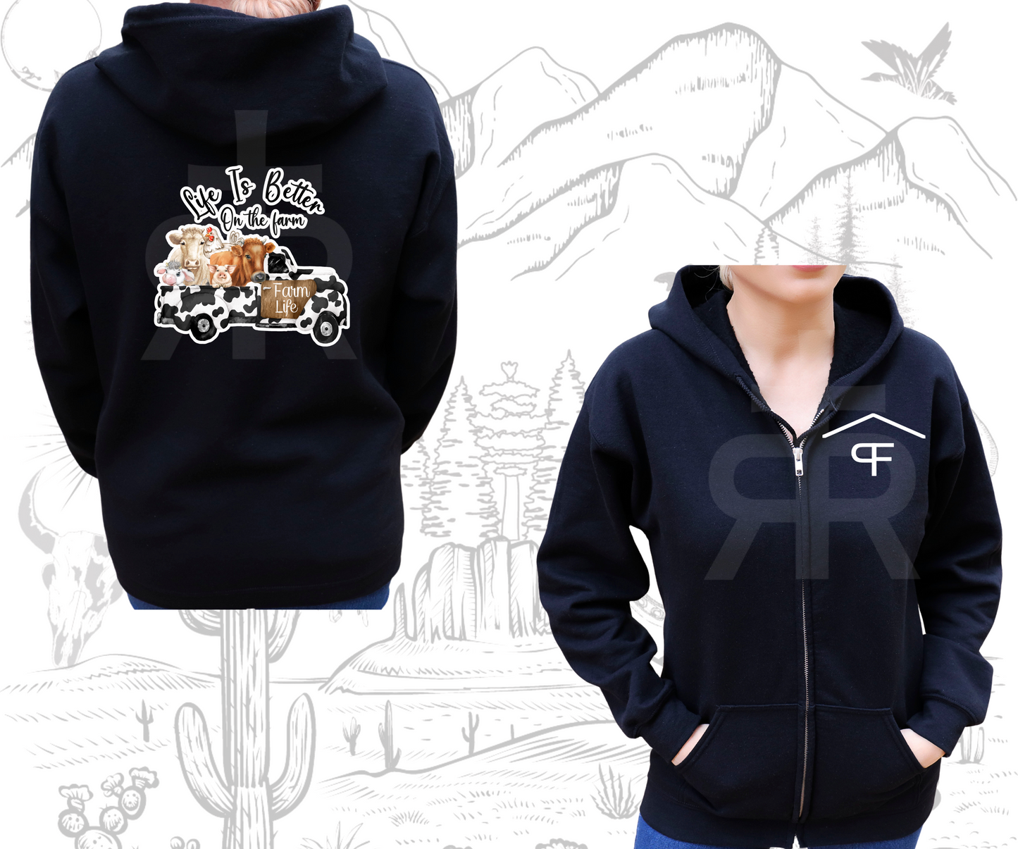 Life Is Better On The Farm - Zip Up