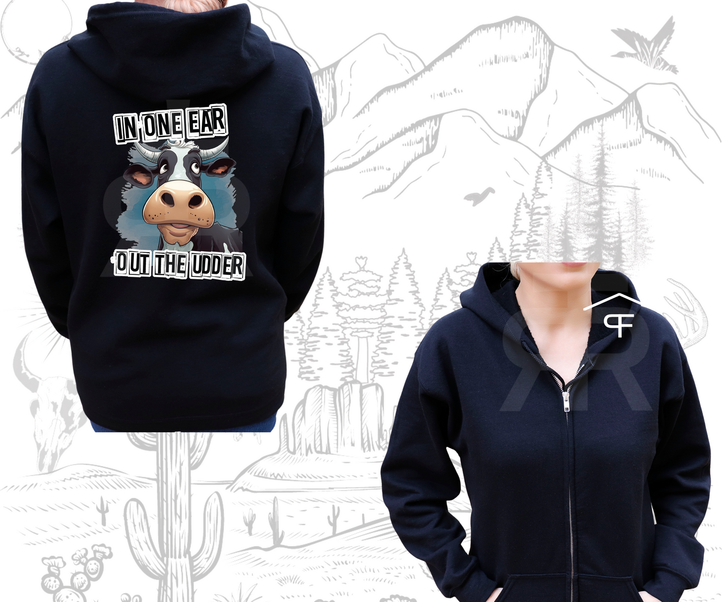 In One Ear Out The Udder - Zip Up