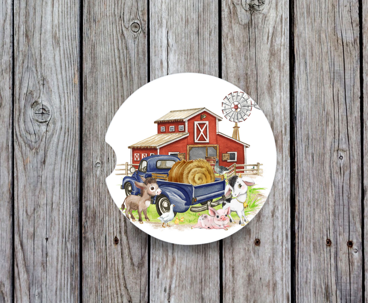 Animals and Red Barn