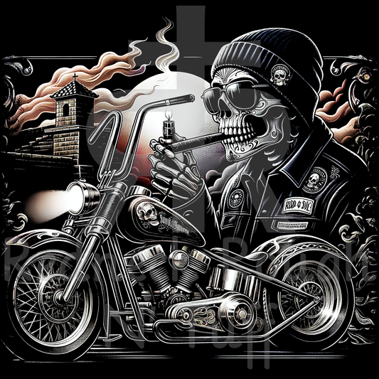 Ride or Die Skeleton Biker
